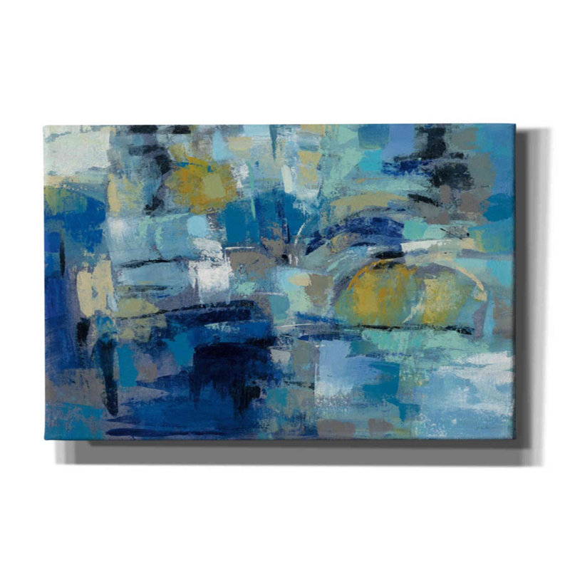 «Ultramarine Waves III» par Silvia Vassileva, art mural sur toile, H 12 po x l 18 po x P 0,75 po