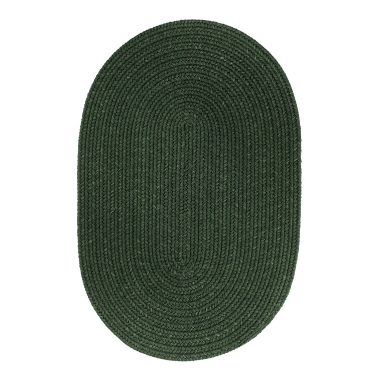 Tapis décoratif vert tressé à la main Smyth