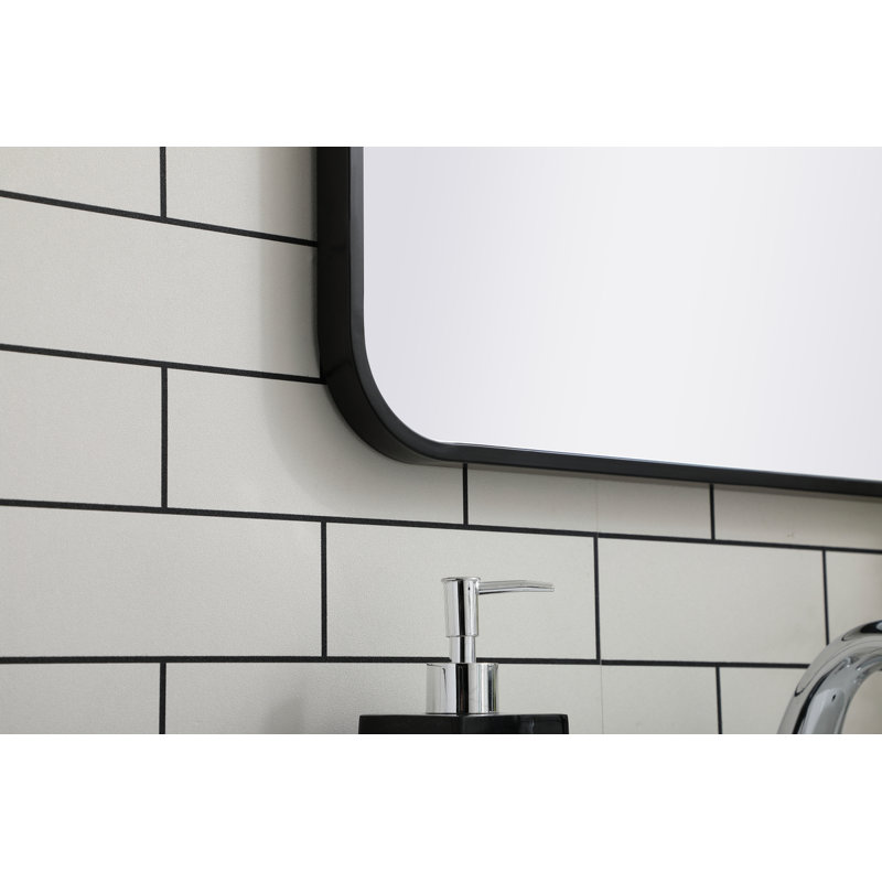 Miroir mural Sabine, Noir, 36 po x 22 po