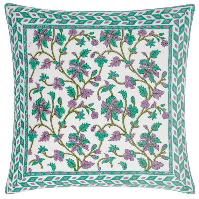 Mentera Floral Square Throw Pillow Cover