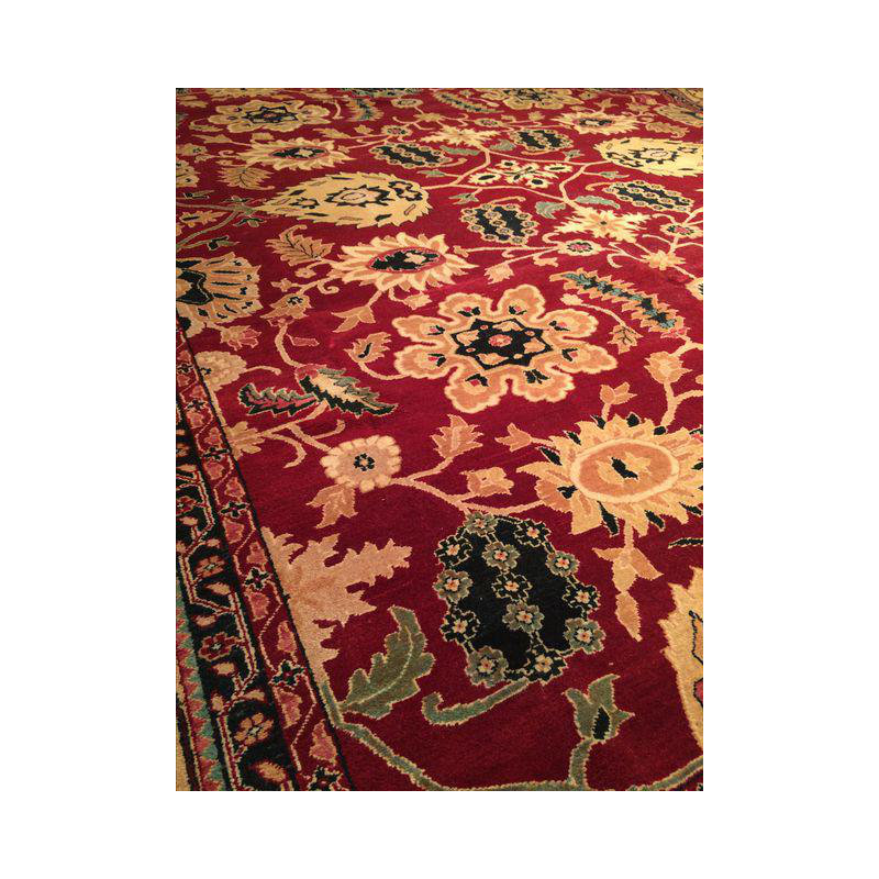 Tapis en laine rouille/doré noué la à la main Solal