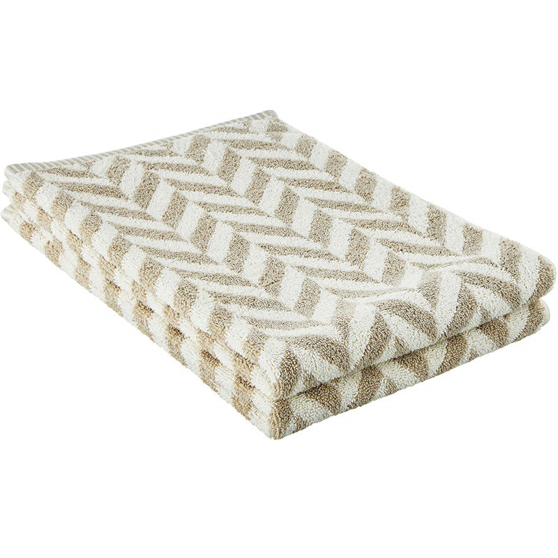Schlueter Plush Hand Towel, Gray/White