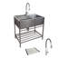 TFH-3622-SS 36'' L x 22'' W Free Standing Laundry Sink with Faucet