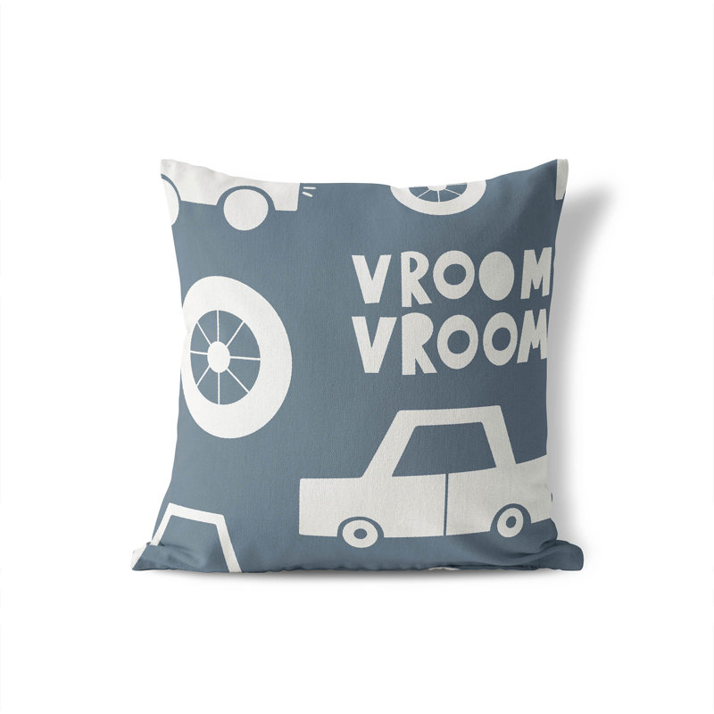 Coussin Vroom, H 16 po x l 16 po, Bleu