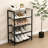 Industrial Narrow Shoe Storage Rack Tower – Freestanding Entryway Organizer With Durable Metal Shelves & Small Table Top-339298337