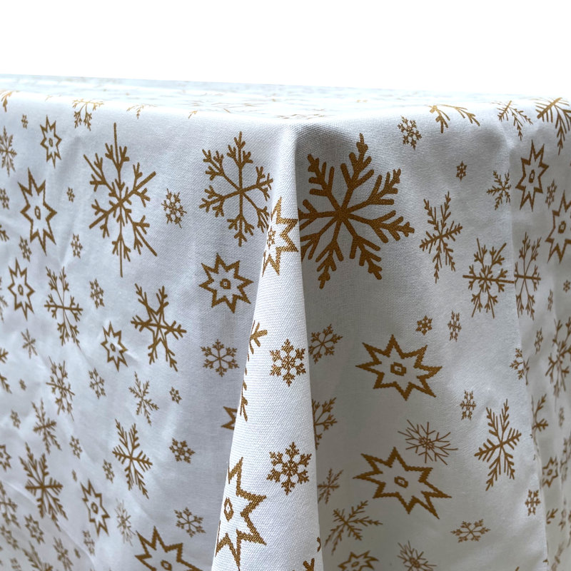 Casandra Tablecloth, Gold/White