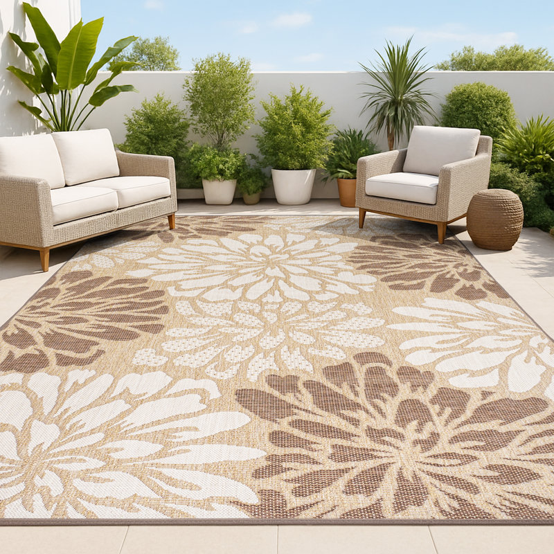 Tapis d'intérieur / d'extérieur Zinnia, Rectangle 10 pi x 14 pi