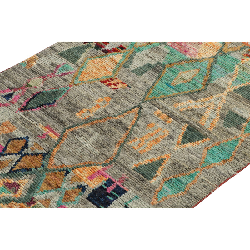 Moroccan Hand Knotted Area Rug, Rectangle 8' x 10'
