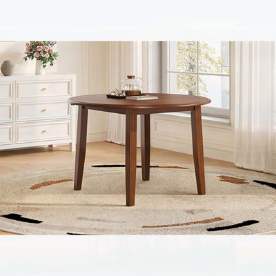 Table de salle à manger extensible ronde pour 2 à 4 personnes, table de salle à manger pliante en bois avec taille réglable, conception peu encombrante pour les petits appartements et les salles à manger - Brun