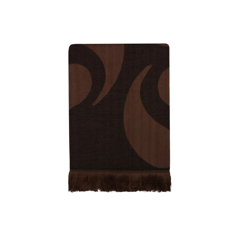 Serviette de plage 100% coton Farwell, Brun / noir