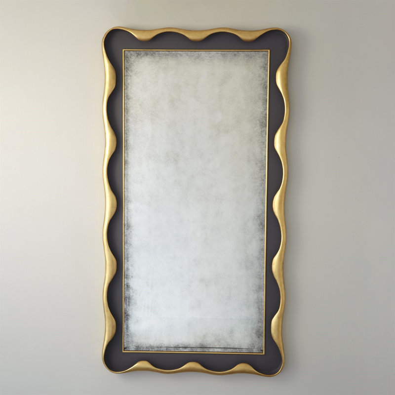 Venus Leaning Mirror, Gray/Gold