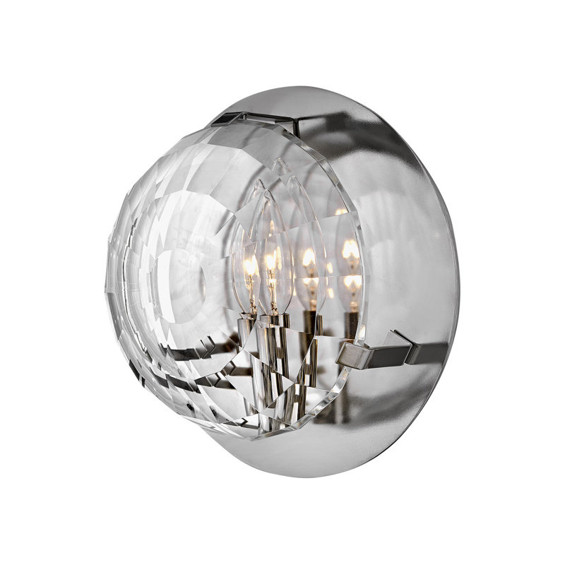 Plafonnier encastré 1 lumière Leo, Nickel poli