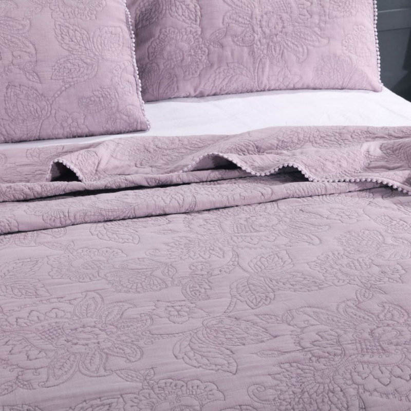 Modern & Contemporary Cotton Blend Quilt, King, Purple