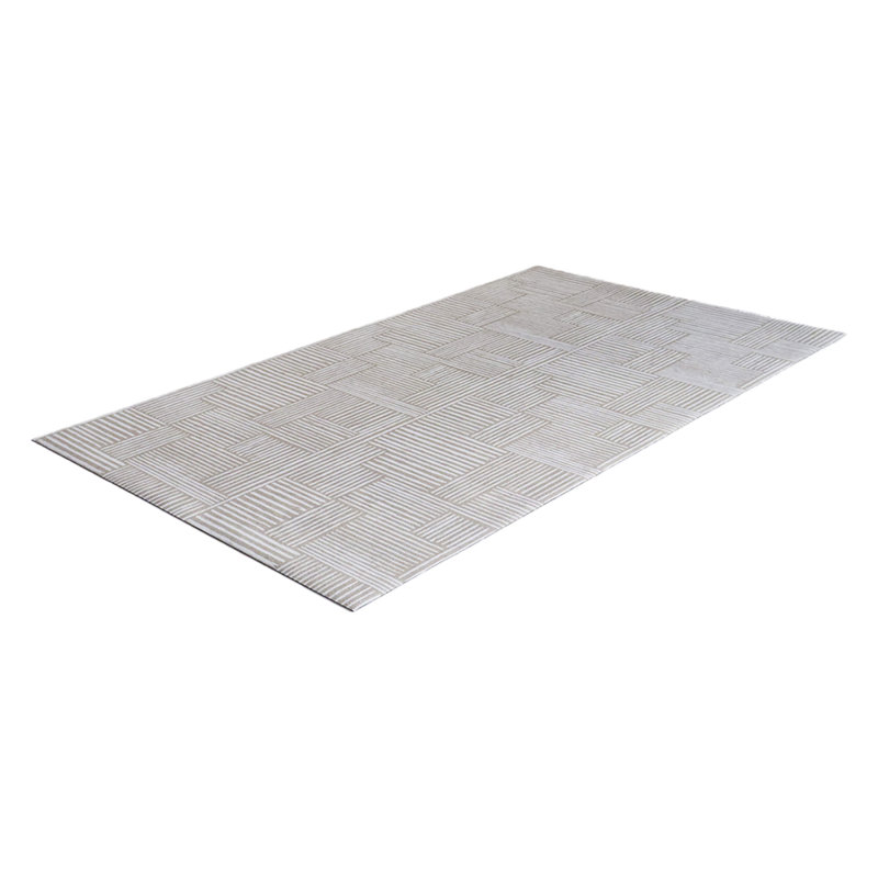 Un-Rug Organic Squares Non-Skid Kitchen Mat by Matterly, Rectangle 2'10" x 4'10", Tan