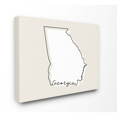 «Georgia Home State Map Neutral Design», impression sur toile