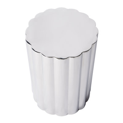 Pelagius 11.75 in. W Round Stainless Steel Side Table