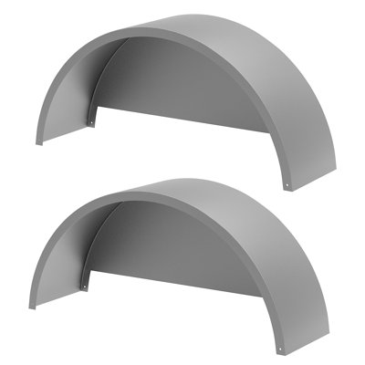 2 Pack Single Axle Trailer Fenders with Backs, Fits 14–16 Inch Wheels, 32" x 9" x 15" Steel Trailer Fenders for Utility, Cargo, Landscape, and Car Hauler Trailers