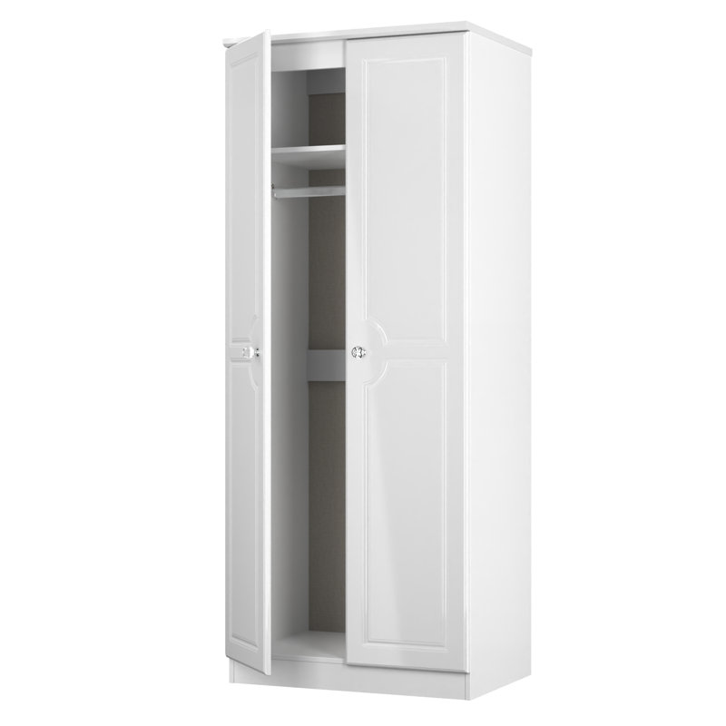 Aquamarine 2 Door Manufactured Wood Wardrobe, 182.5 cm H x 74 cm W x 53 cm D