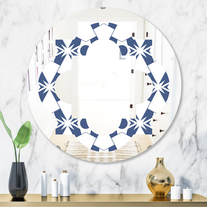 Miroir mural sans cadre quadrilobe géométrique design i modern, H 31,5 po x l po