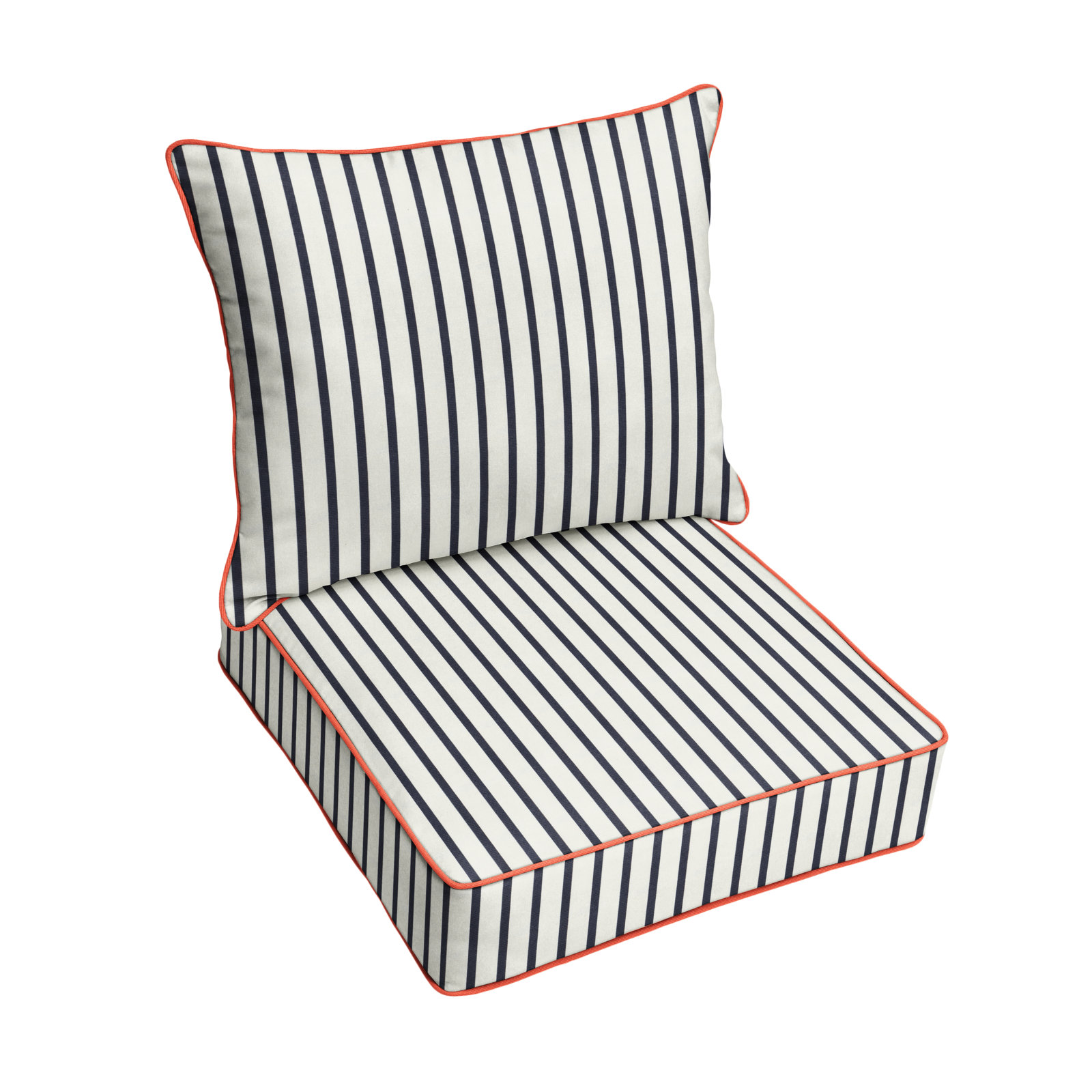 Corley Sunbrella Fabric Deep Seating Seat and Back Cushions, 5" H x 23.5" W x 23" D, Melon