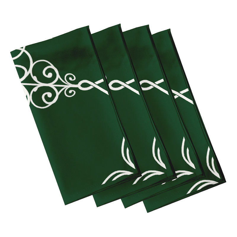Ensemble de serviettes 4 pièces Snowflake, Vert foncé