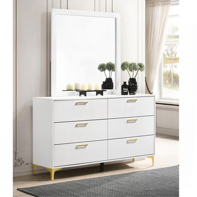 Commode 6 tiroirs avec miroir