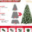 Arbre de Noël de 9 pi avec 122 branches de pin, 2518 pointes d'aiguilles mixtes et dures, structure à charnières pour installation sans tracas, support en métal festif de 9 pieds avec pointes réalistes et branches à aiguilles, support fiable