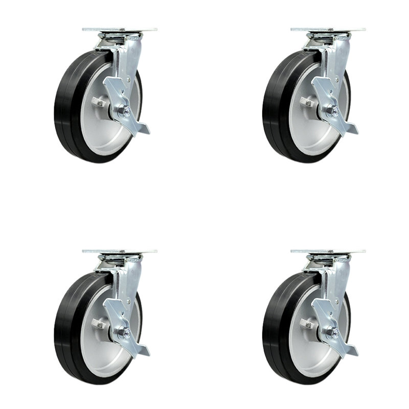 Caoutchouc sur roulettes en aluminium