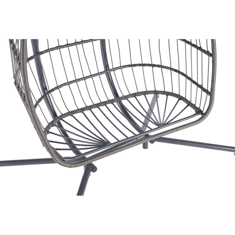 Chaise suspendue en rotin pour 2 personnes, Gris foncé