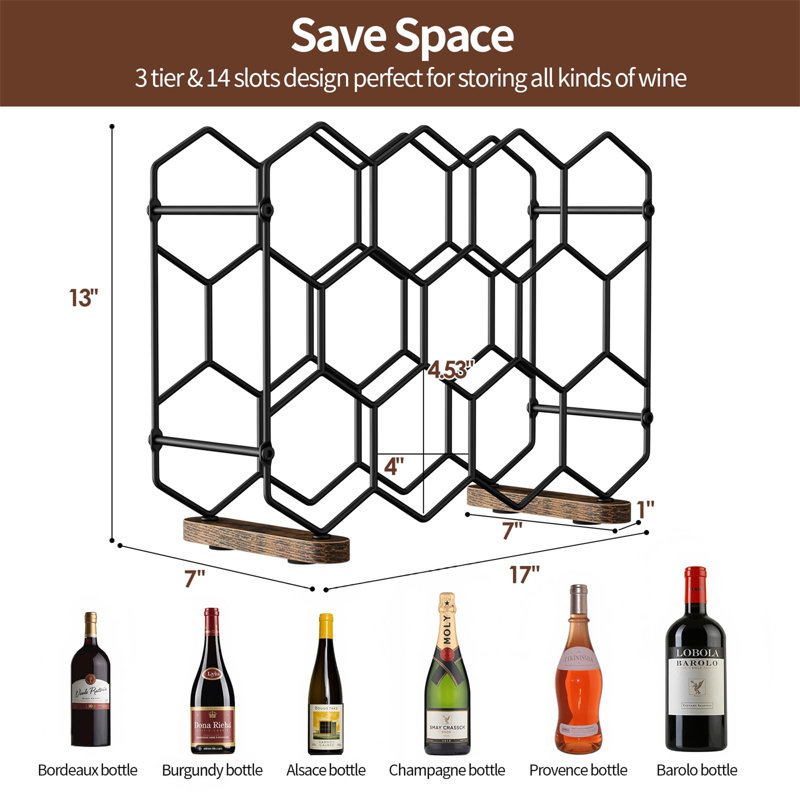 Open Shelving Wine Bottle Rack Brown