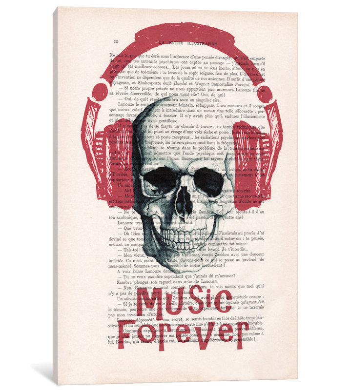 «Vintage Paper Series: Music Forever II» par Coco de Paris, reproduction d'art graphique sur toile, Toile tendue