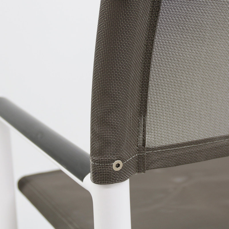 Campaign Folding Armchair, White/Taupe