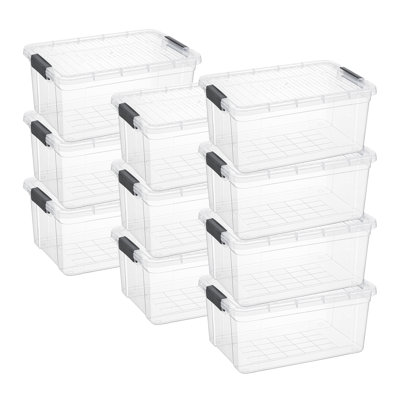 21 Qt. Clear Storage Bin with Lid, Plastic Organizing Storage Box for Home, 10 Pack