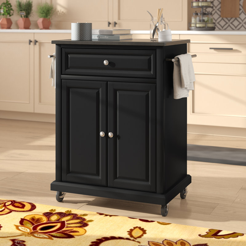Hedon 31 " W Kitchen Cart, Black