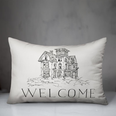  Drawn Haunted Rectangular Pillow Cover & Insert