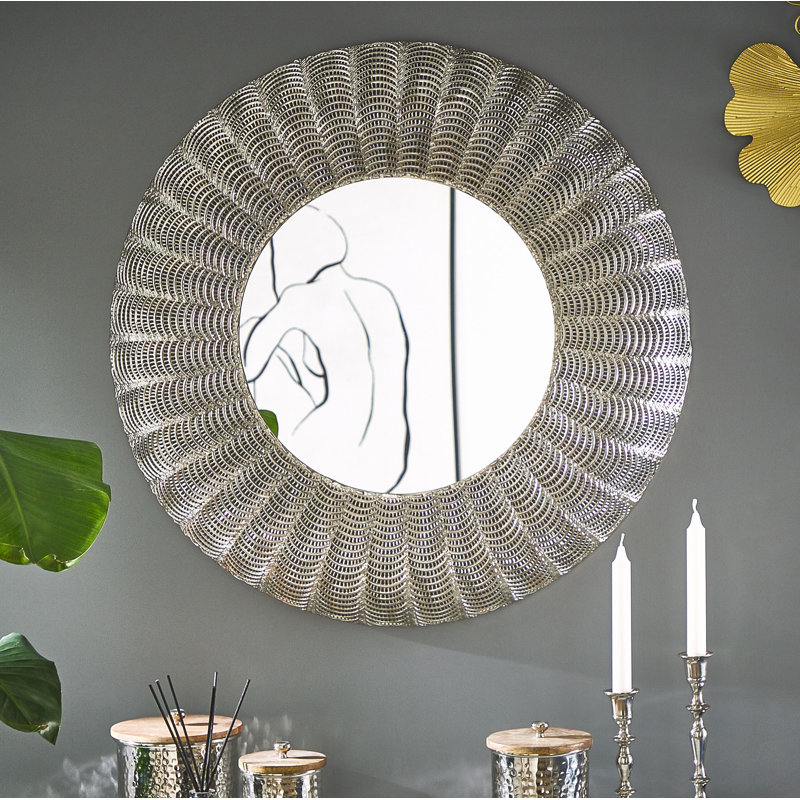 Millican Metal Flat Wall Mirror, Silver