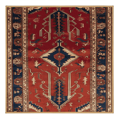 Tapis brun turc lavable à la machine