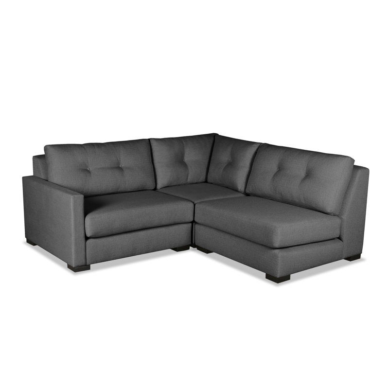 Bruan Upholstered L-Shaped Sectional, Charcoal Revolution®, Left Hand Facing