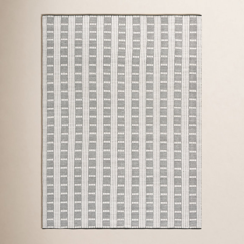 Vermont 951 Flatweave Wool/Cotton Geometric Rug in Green/Ivory, Rectangle 8' x 10', Green