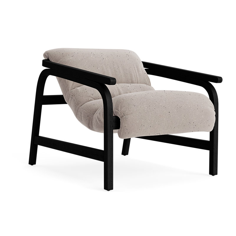Chaise d'appoint rembourrée Cellire, Pierre pierre, Noir
