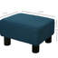 Repose-pieds en tissu de lin bleu, pieds en plastique, créant une atmosphère confortable de style cubique de tabouret de pied de salon avec des pieds robustes pour