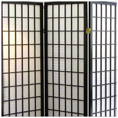 70 Inch Tall 4-Panel Japanese Style Room Divider With Black Finish, Perfect For Privacy And Decor