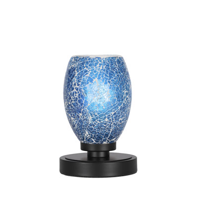Lampe d'appoint Aneka montrée avec verre fusion turquoise de 5 po