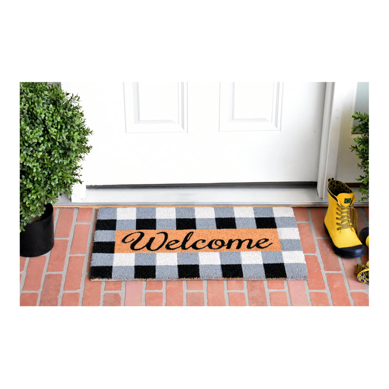 Ura Non-Slip Outdoor Doormat, 36" L x 24" W, Gray