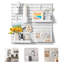Ensemble de panneau mural perforé pour panneau perforé, 4 panneaux perforés et 17 accessoires de suspension modulaire, ensembles de panneaux perforés muraux, 22 po x 22 po, blanc