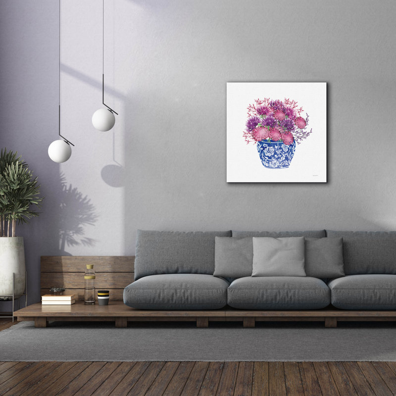 Red Barrel Studio® «Chinoiserie Style 4» par Mercedes Lopez, art mural sur toile 18 po x 18 po, H 37 po x l 37 po x P 1,5 po