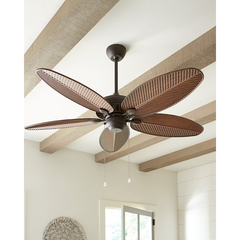 Benedict 52" W 5-Blade Ceiling Fan, Roman Bronze with Walnut Blades