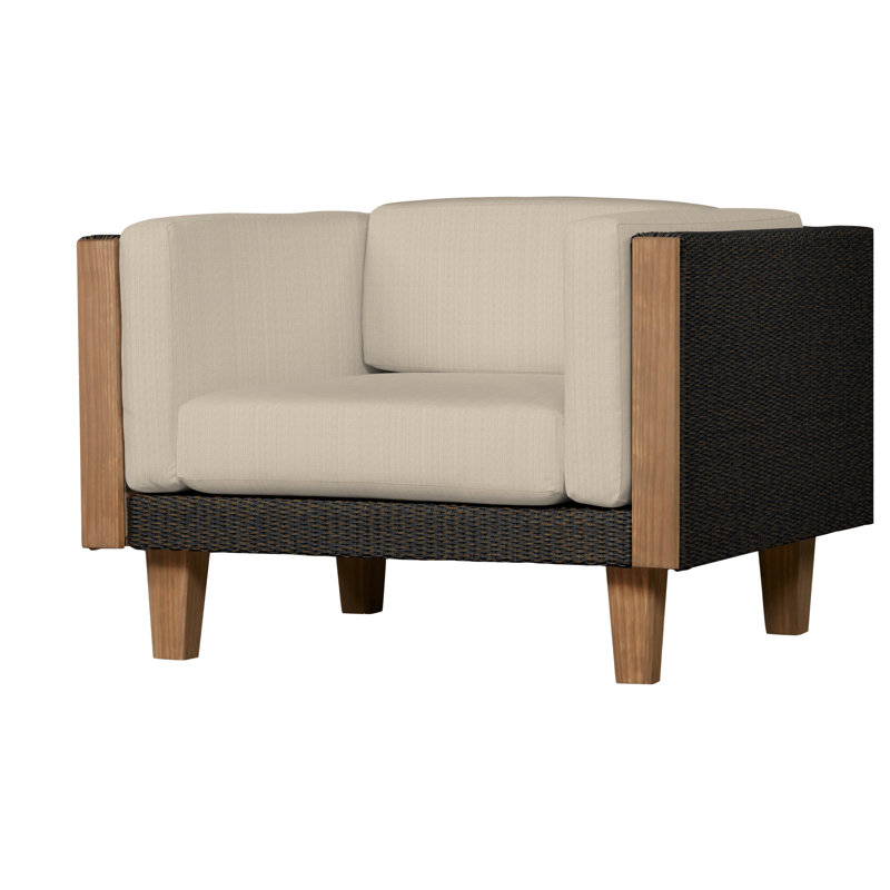 Catalina Outdoor Teak Lounge Chair, Mink, Rollo Linen