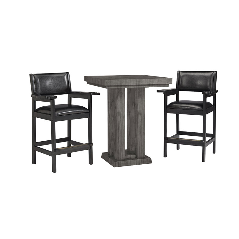 American Heritage Alta Solid Wood Dining Table – Square Pedestal Base, Ideal for Dining or Game Rooms, Gray, Gray