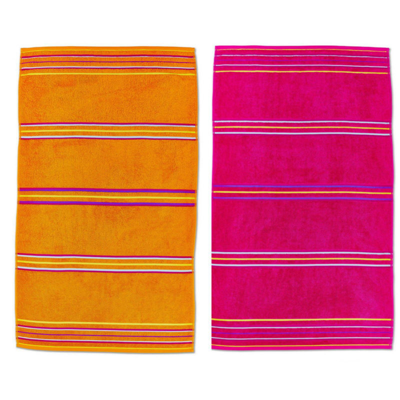 Rainbow 100% Beach Towel, Pink/Orange